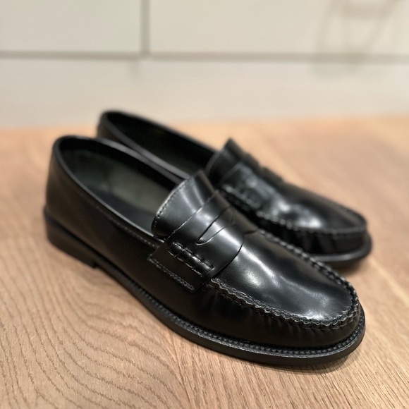 Mango black leather loafers 38 New - Picture 5 of 8